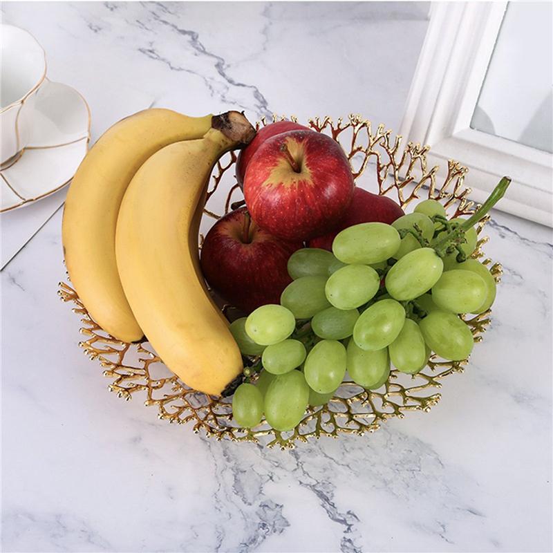 B97A-2X Metal Fruit Bowl Ornaments Home Coffee Table Dining Table Fruit Basket Model Room Hotel Crafts Soft-Mounted NONE золотой