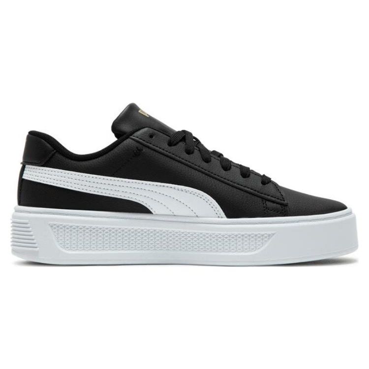 Puma  Smash Platform v3 Black White Gold Women Sneakers 390758-02