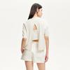 VEROMODA 2025 Summer Letter Embroidery Back Cutout T-Shirt