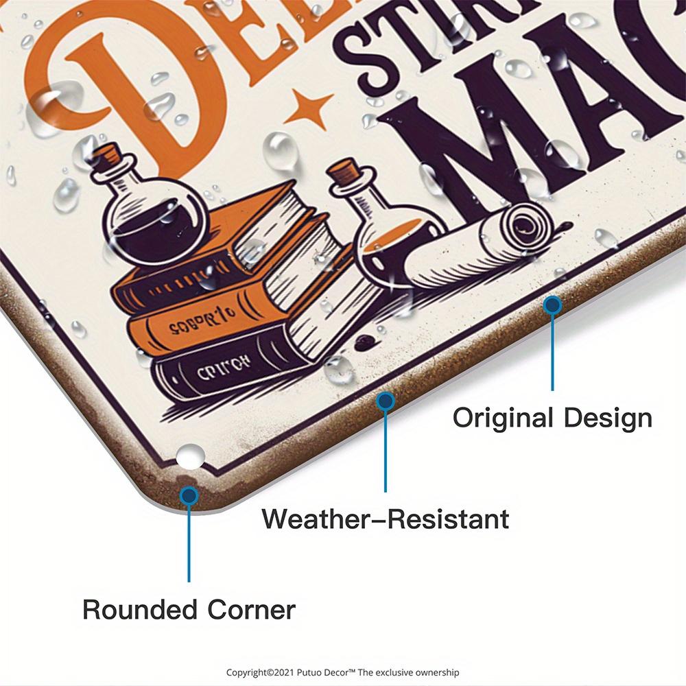 1pc Putuo Decor Vintage Halloween Metal Tin Sign - Witch's Kitchen Decor with "Wickedly Delicious" & Magic Quote - Retro Witch C