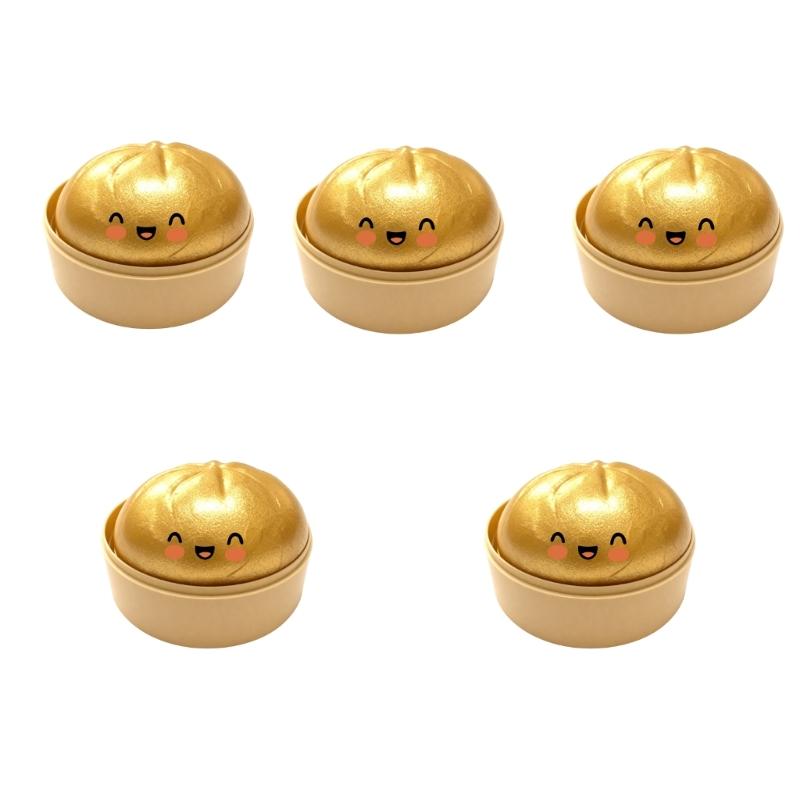 5Pcs Dumpling Press Toy, Giants Glitters Dumpling Fidgets Sensory Toy For Safe And Funny Kitchen Activity With Kids