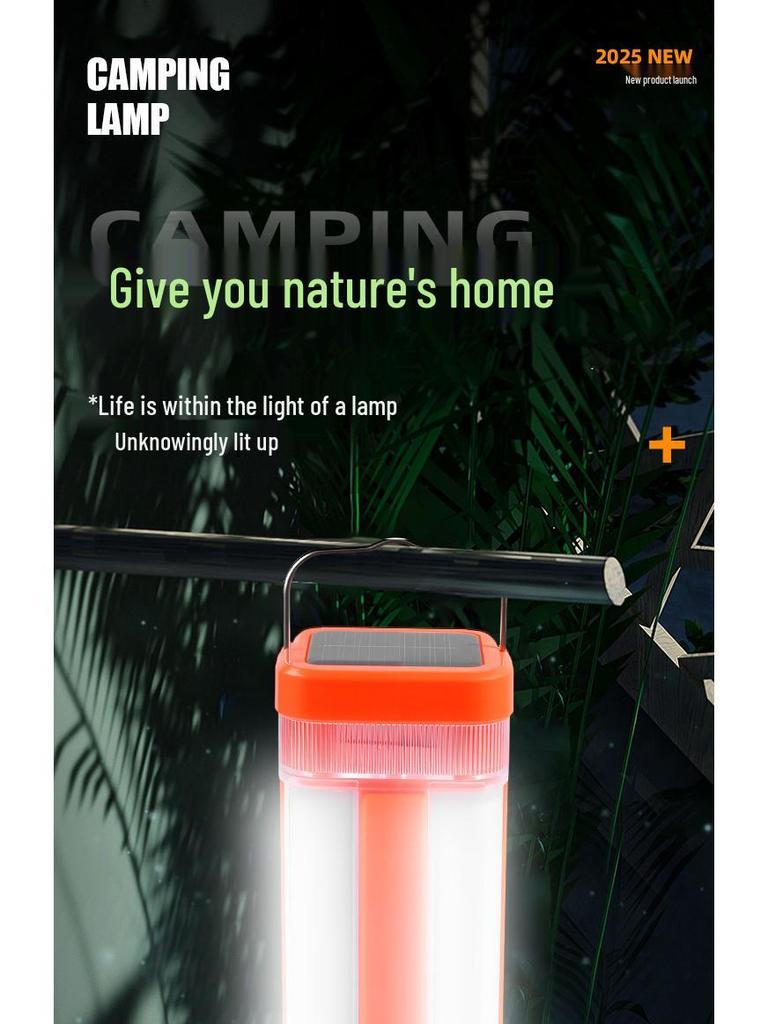 Multi-Functional Solar Camping Lantern & Mobile Work Light with Charging Feature