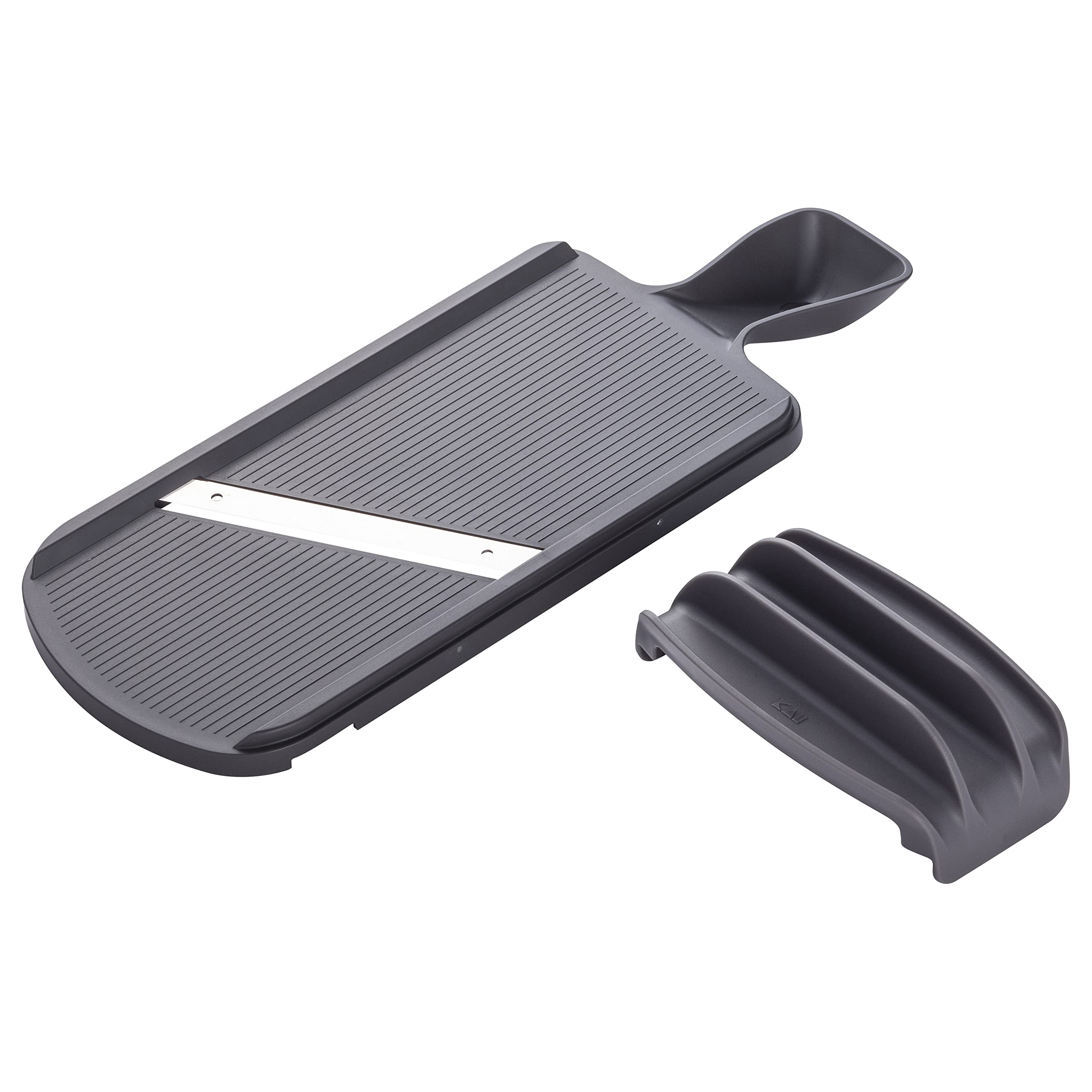KAI Corporation DH8021 Compact Slicer with Finger Dishwasher Made in KAI KITCHEN Double-Edged Guard, Safe, Gray, Japan,