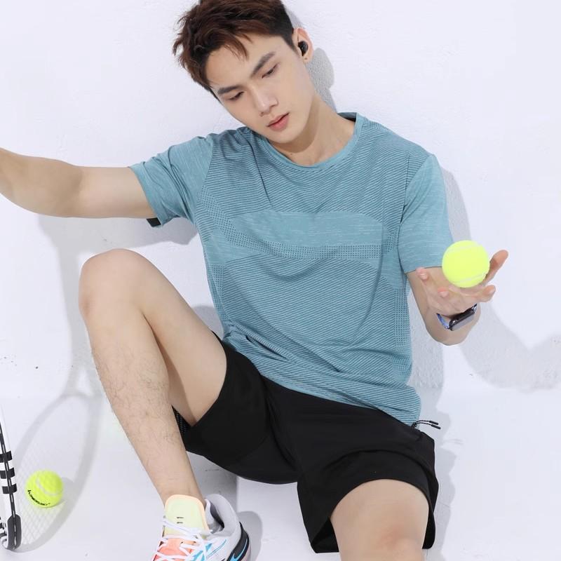 Summer running short-sleeved men's quick-drying breathable professional marathon half-sleeved t-shirt sports fitness training stretch top