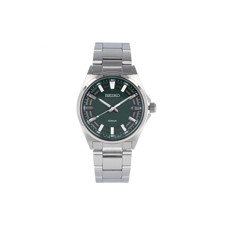 SEIKO 100m Water Resistant Quartz Movement Stainless Steel Strap Watch 40mm Men s Watches Green Dial SUR503P Green Dial