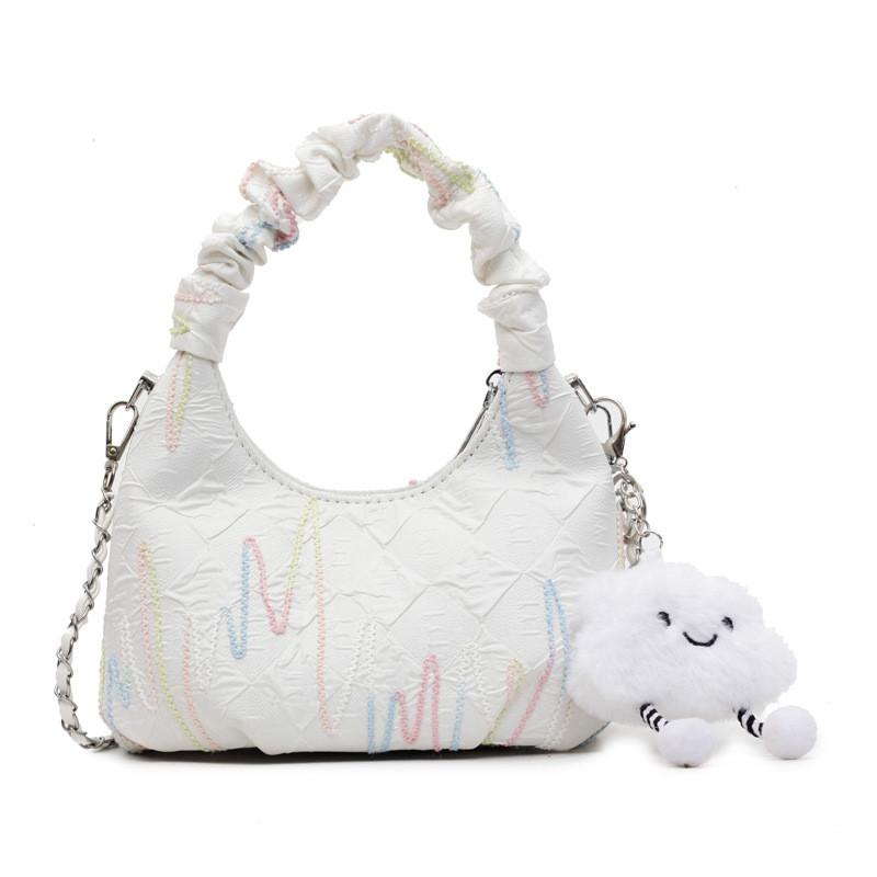 Canvas Shoulder Bag For Women With Chain Detail Perfect For Daily Casual Use