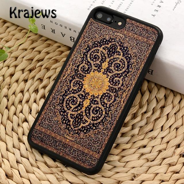Krajews Persian Carpet Floral Pattern Phone Case Cover For iPhone 16 15 14 Plus XS XR 11 12 Mini Pro Max Coque Fundas
