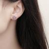 Sweet Love Heart Sparkle Peach Heart Student Earrings Girl Earrings Hundred with Girlfriends
