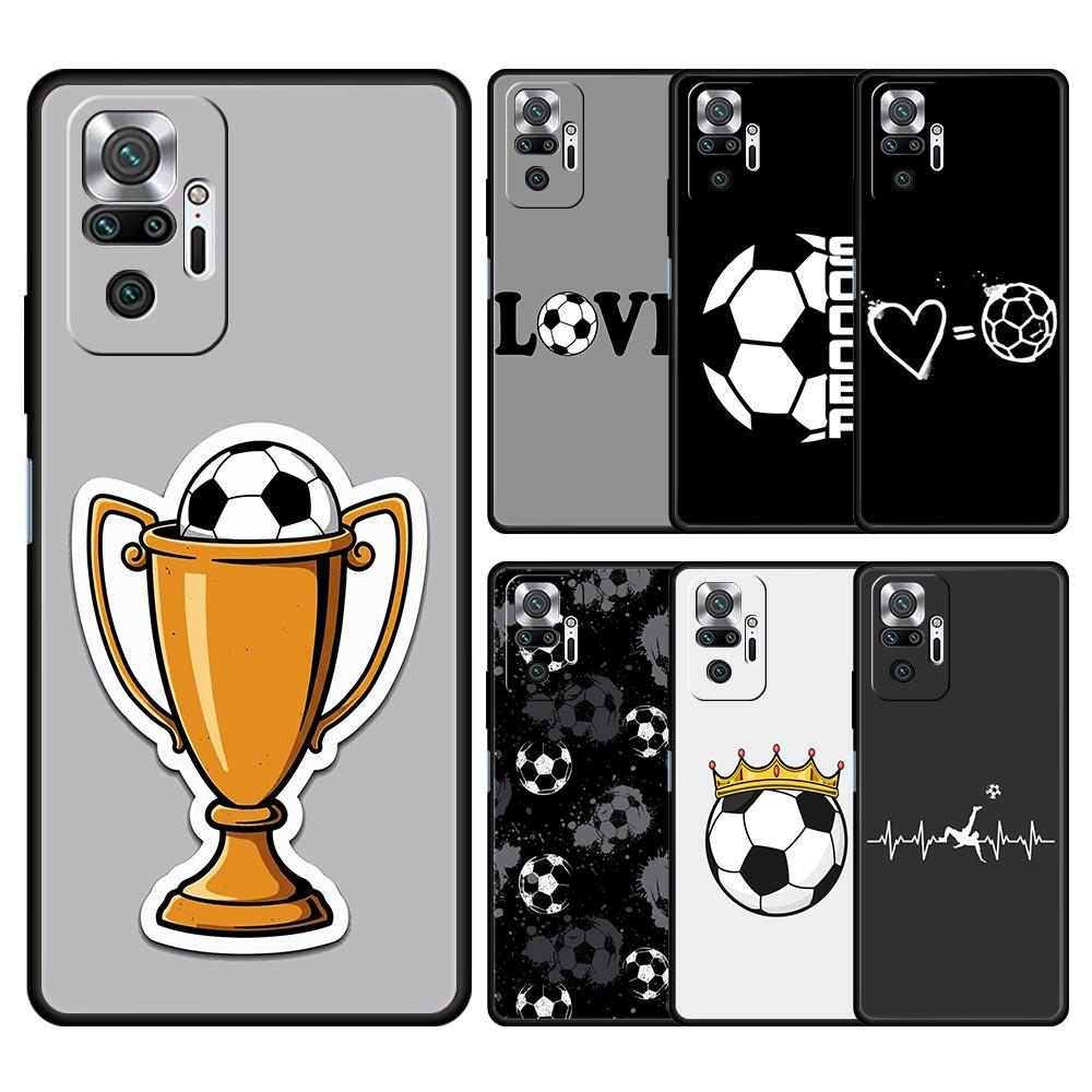 Phone Case For Xiaomi Redmi Note 14 13 12 Pro Plus 5G 9S 9 10 11 4G 14C 13C 12C 10C 9C 9A Soft Cover Soccer Heartbeat