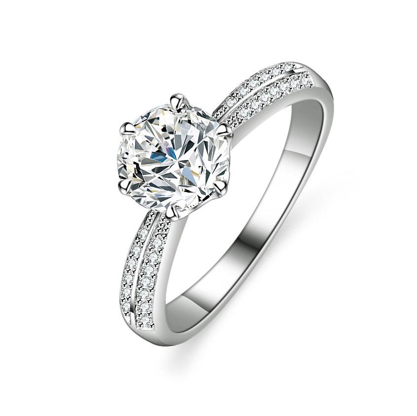 S925 Sterling Silver 1.5 Carat Moissanite Half-Mountain Ring