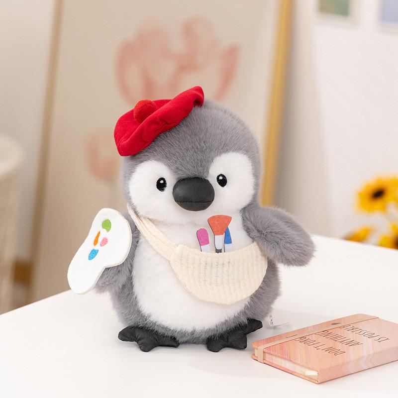 Stuffed Cute Penguin Animal Ornament With Chef Painter And Fisherman Styles