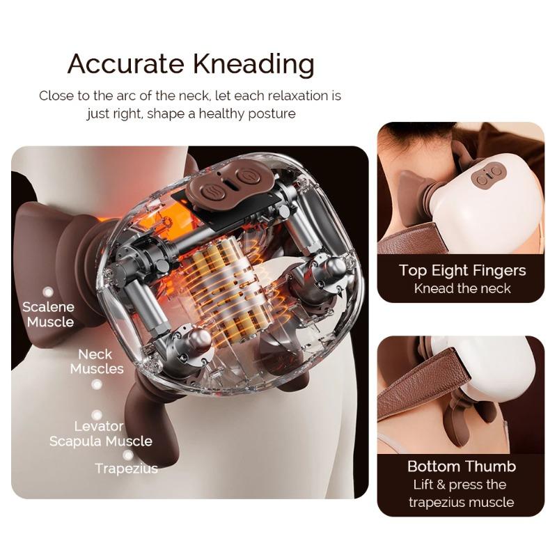 2026 New Muscle Recovery Gift Bionic Pressure Neck Massager Back and Shoulder Massager Electric Kneading Neck Deep Massage Muscle Relax