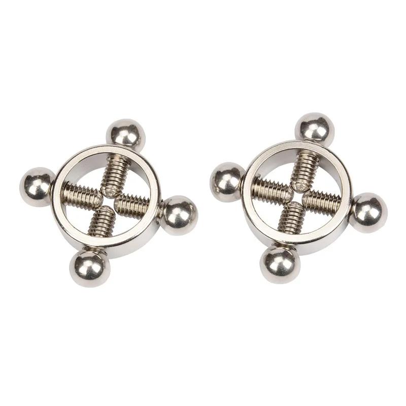 2 Pcs Stainless Steel Metal Nipple Clamps Adjustable Nipple Clips Stimulator  Fetish Bondage Restraint Sex Toys for Women