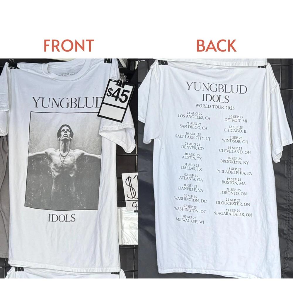 

YungBlud Idols 2025 World Tour Reprint Black 2 Sided S-4XL Unisex T-Shirt XXXXL