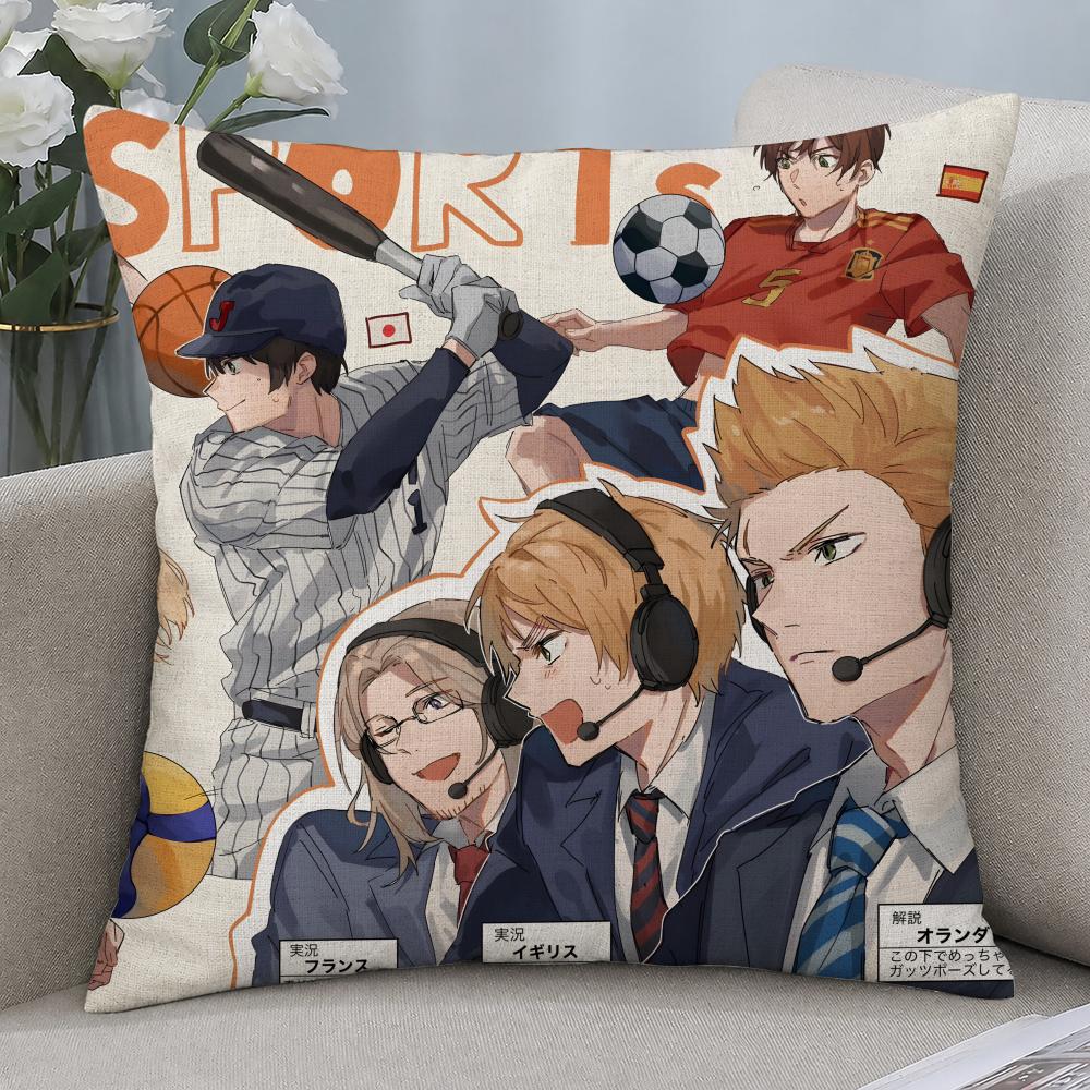Anime Hetalia World Stars Cushion Cover Cushion Covers Natural Linen Breathable Sofa Bedroom Decor Pillowcase