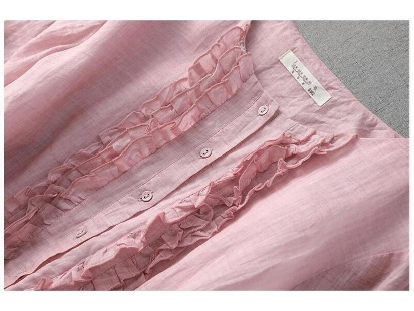 Dámské letní maxi šaty střední délky z rami s vázáním v pase