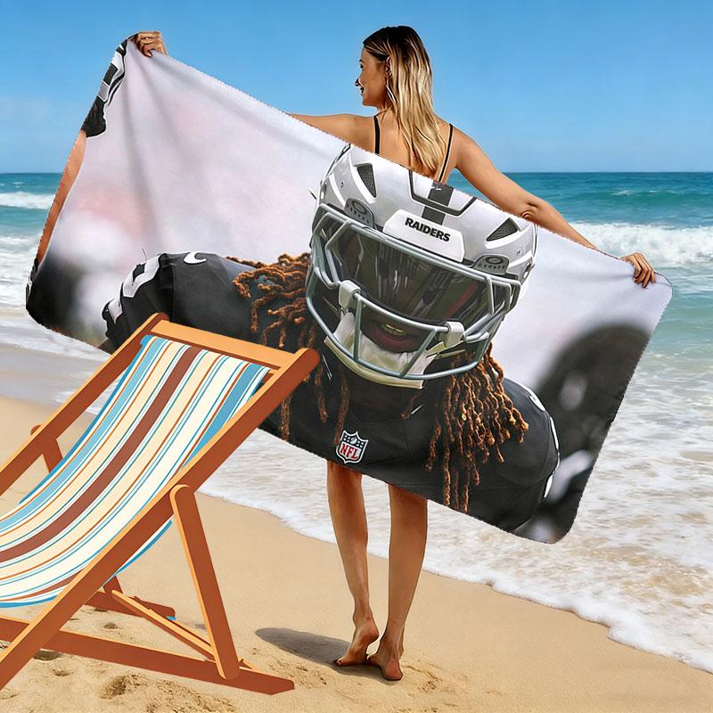 Ashton Jeanty Print Beach Towel, Large Soft Quick Dry Towel for Beach Camping Swimming