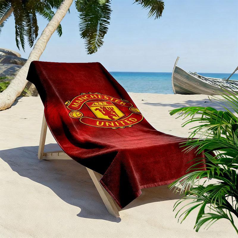 Manchester United F Print Beach Towel, Large Soft Quick Dry Towel for Beach Camping Swimming