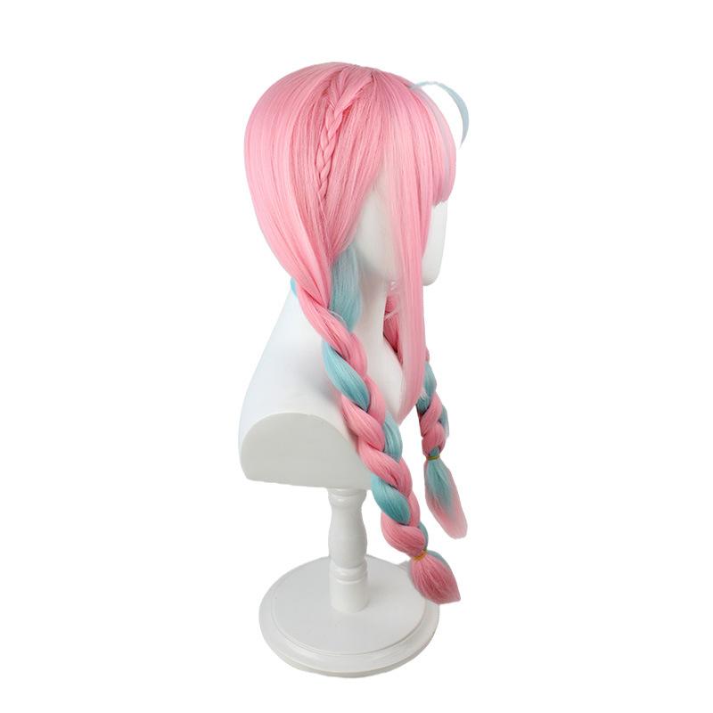 Pink Braided Cosplay Wig - 28" Heat-Resistant Synthetic Hair with Long Twisted Pigtails for Anime Conventions & Daily Wear
