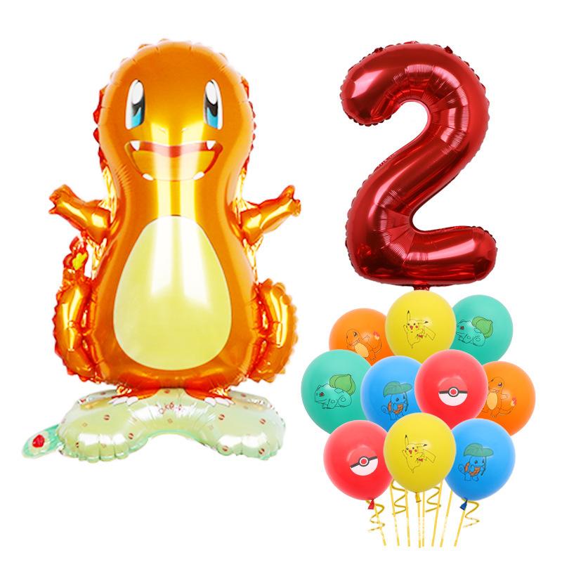 Standing Pokémon Pikachu Squirtle Child Elf Birthday Aluminum Film Printing Latex Balloon Gift