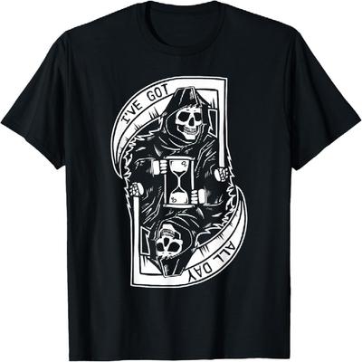 Sensenmann T-Shirt Ich habe den ganzen Tag Zeit Tod Skelett T-Shirt T-Shirt