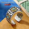 Rotating Five Emperor Coins Ring Adjustable Spinning Design For Anxiety Relief Stress Reliever Jewelry