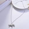 Charme elegante Mode Elefant Anhänger Pullover Kette Retro Silber Farbe Halskette