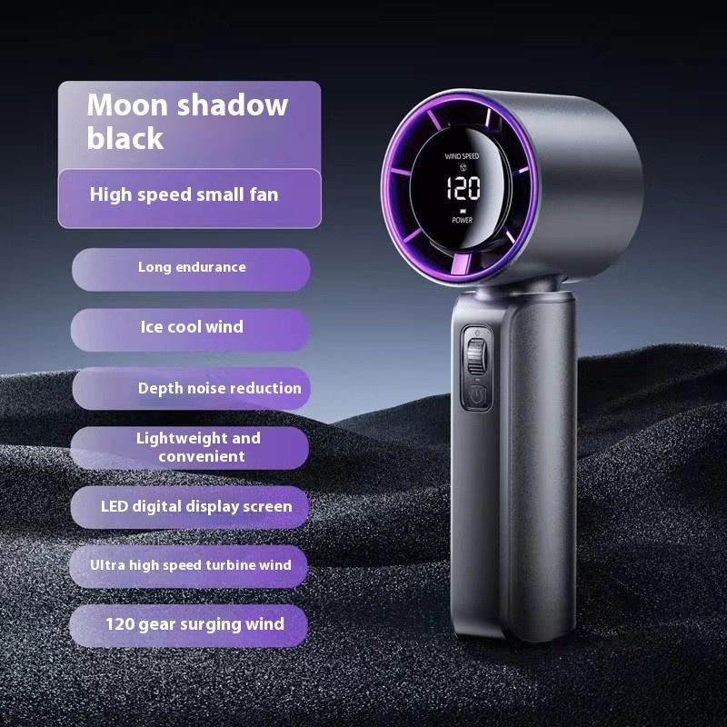 

New Handheld Fan Usb Mini Portable Charging High Speed Turbo Fan Desktop Digital Display Strong Wind Force Small Electric Fan чёрный