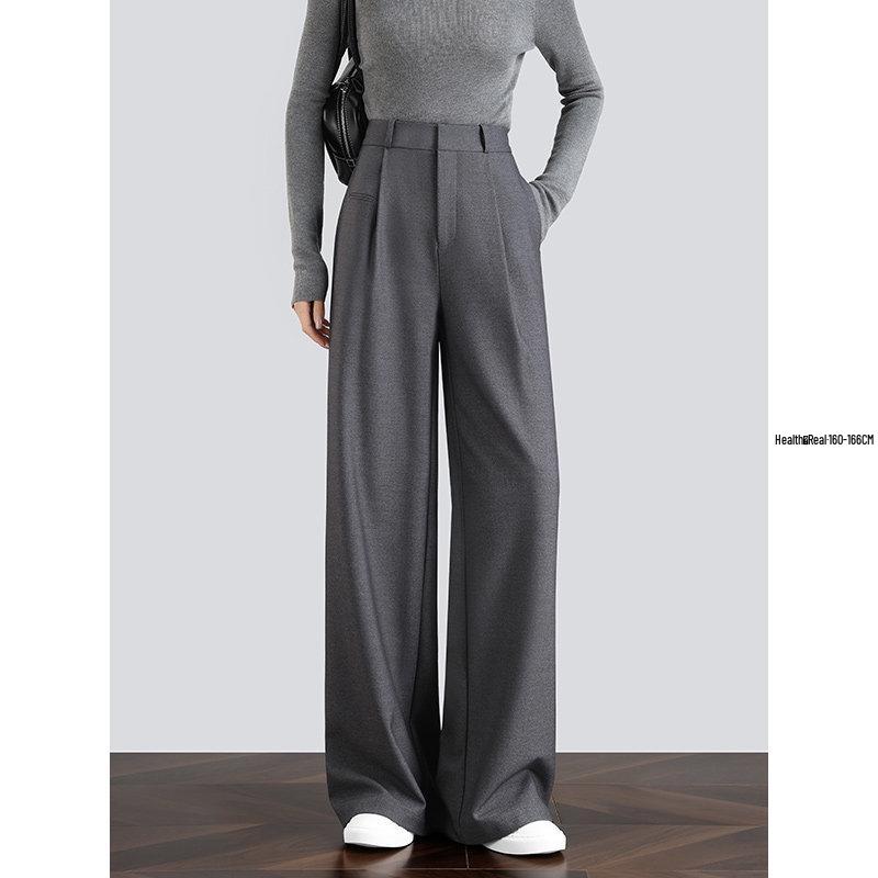 Melanoid Coffee Women s Tencel Wool Drapey Suit Pants - Narrow Straight Wide Leg, Spring/Autumn 2026. XL (Recommended 116-125 lbs)