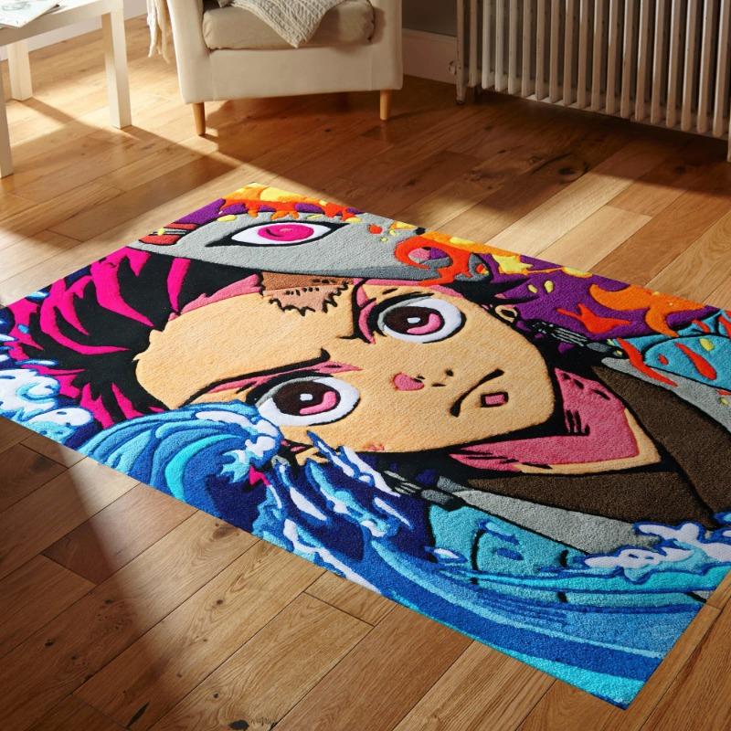 Anime Area Rug Japanese Animation Inspired Floor Mat Fanatic Home Decor Gift for Anime Fans Popular Living Room Bedroom Decor