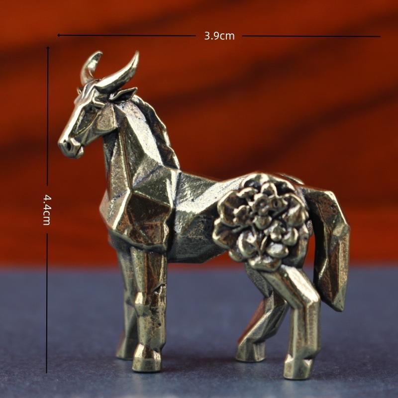 Horse Figure Home Decor Ornament, Zodiac Sign, Horse Brass Statue Ornament Get Rich Immediately, Handicraft, Brass Ornament