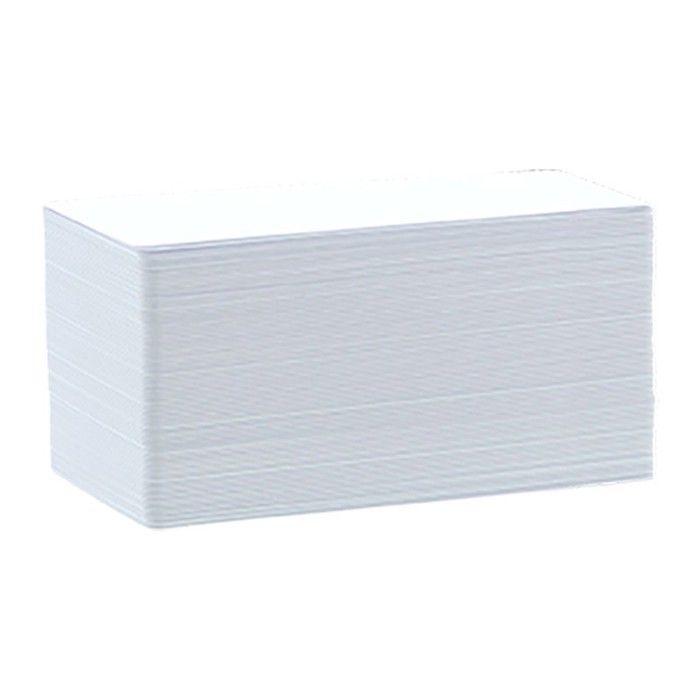 Cartes PVC vierges - Lot 100 - 120 x 50 mm - Blanc brillant 0,50 mm - Impression haute qualité