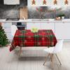 Christmas Snowflakes Plaid Tablecloth for Table Decor Washable Winter Holiday Kitchen Dining Table Cloth Christmas Decorations
