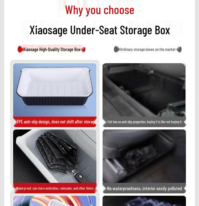 Tesla Model Y Under-Seat Storage Box for Center Console Organization