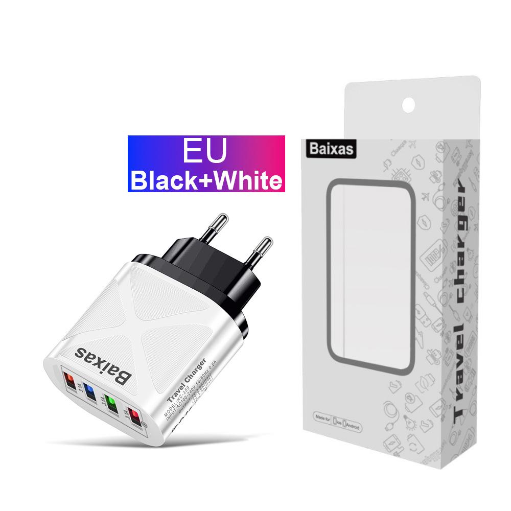 Multi-Port 4 USB Fast Charger 5V/2.4A - AU/EU/UK/US Plug