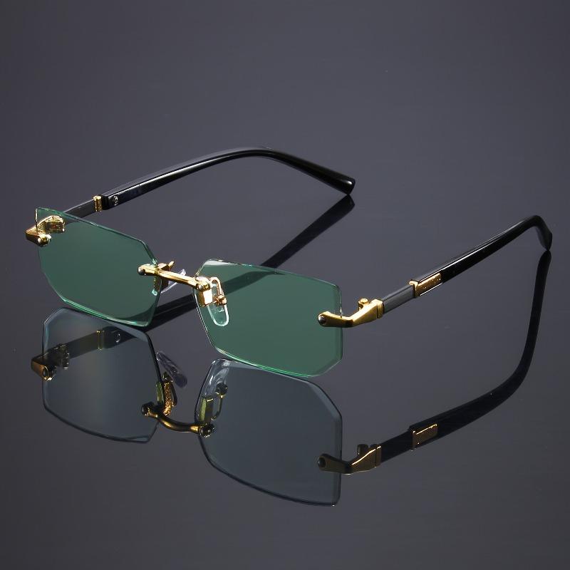 6pcs Retro Korean Sunglasses Seaside Frameless Eyeglasse Anti UV400 Gradient Shades