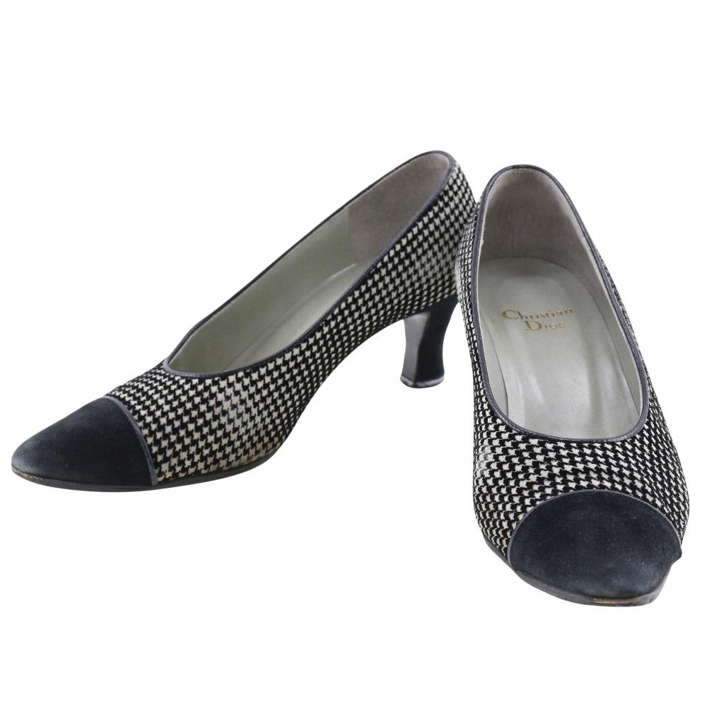

Dior Tubicolor pumps Houndstooth Black / white Velor Women Used