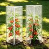 Yousheng Garden Bird Netting for Round Triangular Tomato Cage Breathable Mesh Netting Insect Barrier Netting with Zipper Drawstring Plant Cage Cover