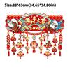 2026 Horse-themed Lunar Year Decor Flocking Chinese Character Colorful Door Curtain Flag Hanging Tassels Lintel Sticker