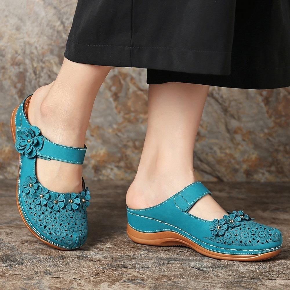 Women's Fashion Vintage Shoes Casual Sandals Summer Beach Sandals Flat Shoes Leisure Slippers Plus Size 35-43