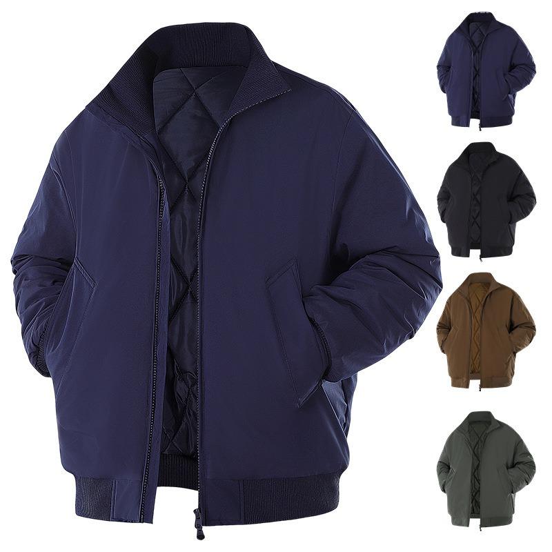 Winter New Product Stand-up Collar Business Casual Cotton-padded Clothes Men's Flight Warm Cotton-padded Clothes Men's Retro Cotton-padded Jackets