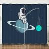 Curtain Animation Starry Sky Astronaut 3D Digital Printing Blackout Curtain Punching