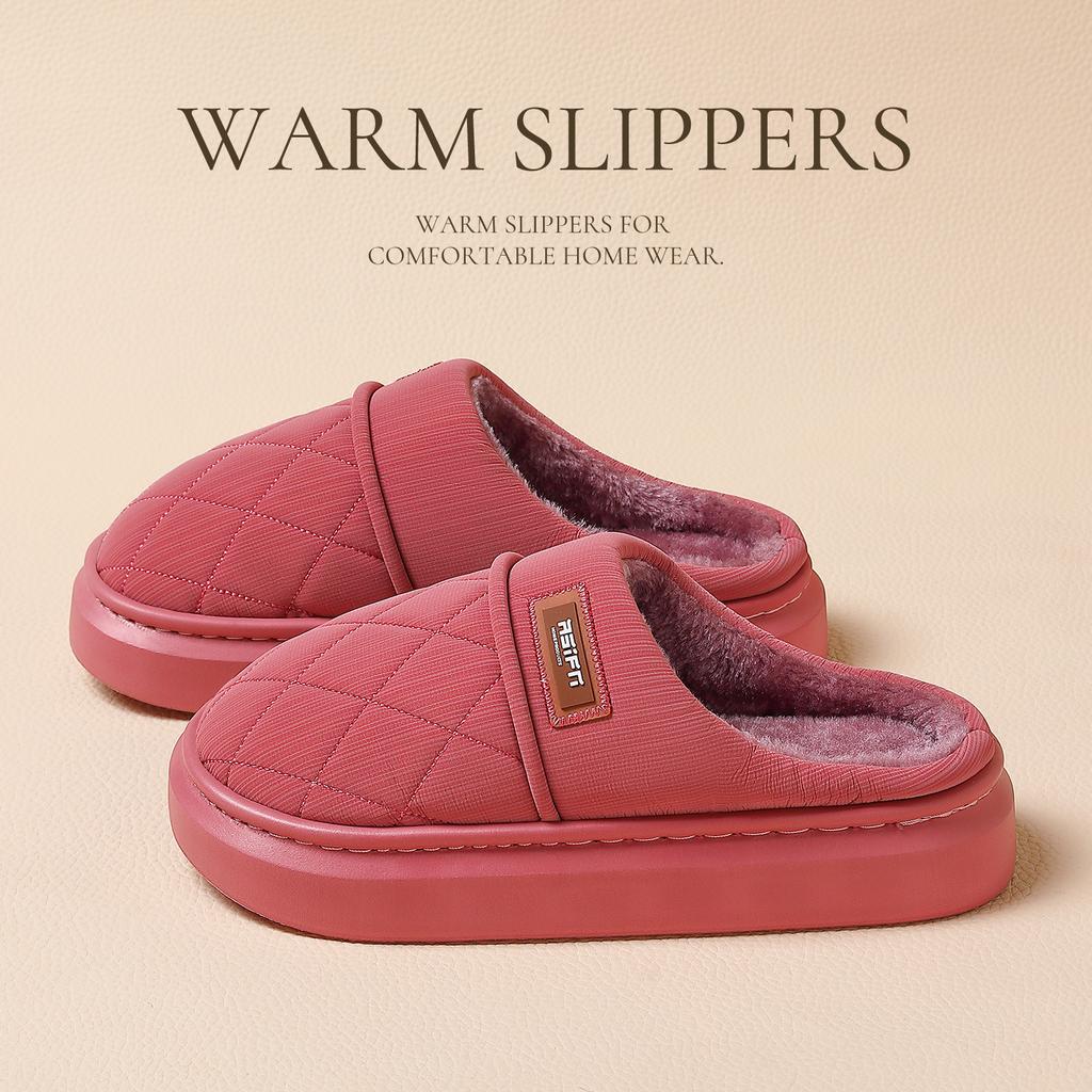 Thickened Cotton Slippers Autumn and Winter New Home Warm Fluff Non-slip Comfortable Cotton Shoes Outside