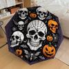 1pc Halloween Skulls Pumpkins Spider Web Umbrella with Plastic Handle,Suitable for All Seasons Home Travel Outdoor UmbrellaDD1508