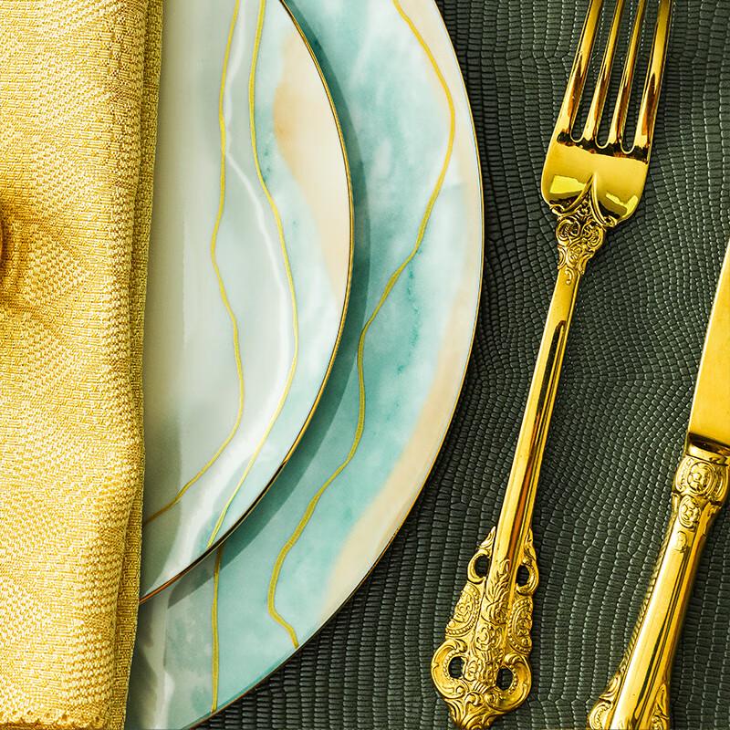 Elegant Gold Rim Bone China Tableware Set