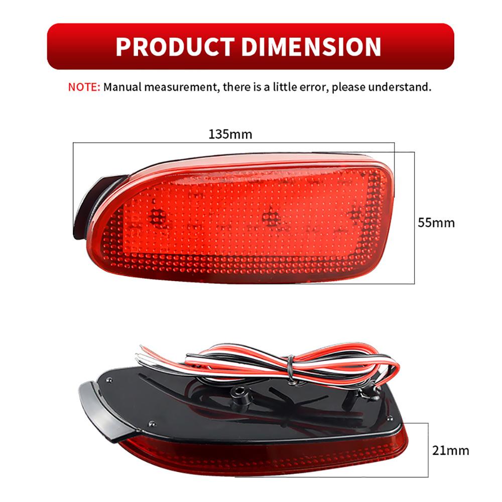 2Pcs LED Rear Bumper Reflector Light For Toyota Previa Estima Tarago 30 40 Series Rear Signal Fog Lamp