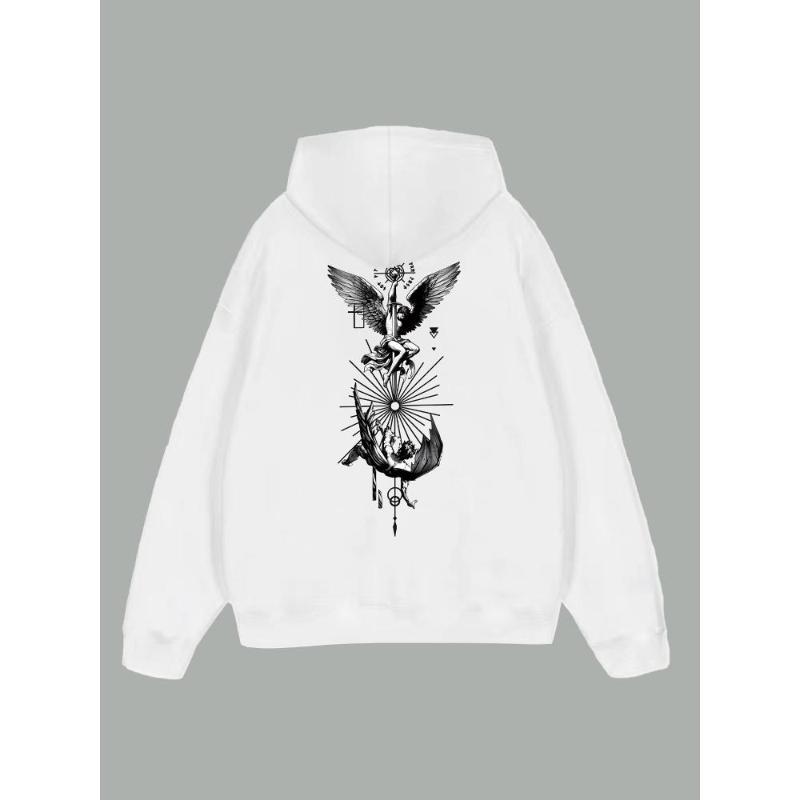 

Рубчатые манжеты и капюшон со шнурком, мужская толстовка с капюшоном XXL чёрный