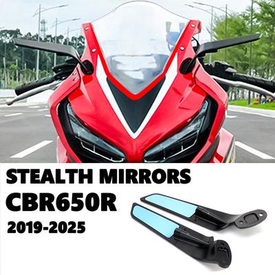 Motorcycle Stealth Mirrors Sports Winglets Mirror For Honda CBR650 R CBR650R 2019- Side Rotating Adjustable Rearview Mirrors