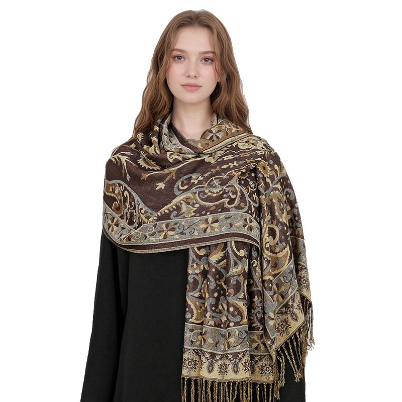 Luxury Winter Cashmere Shawl Lady Wrap Warm Autumn Scarves Design Print Female Foulard Cotton Stoles Scarf