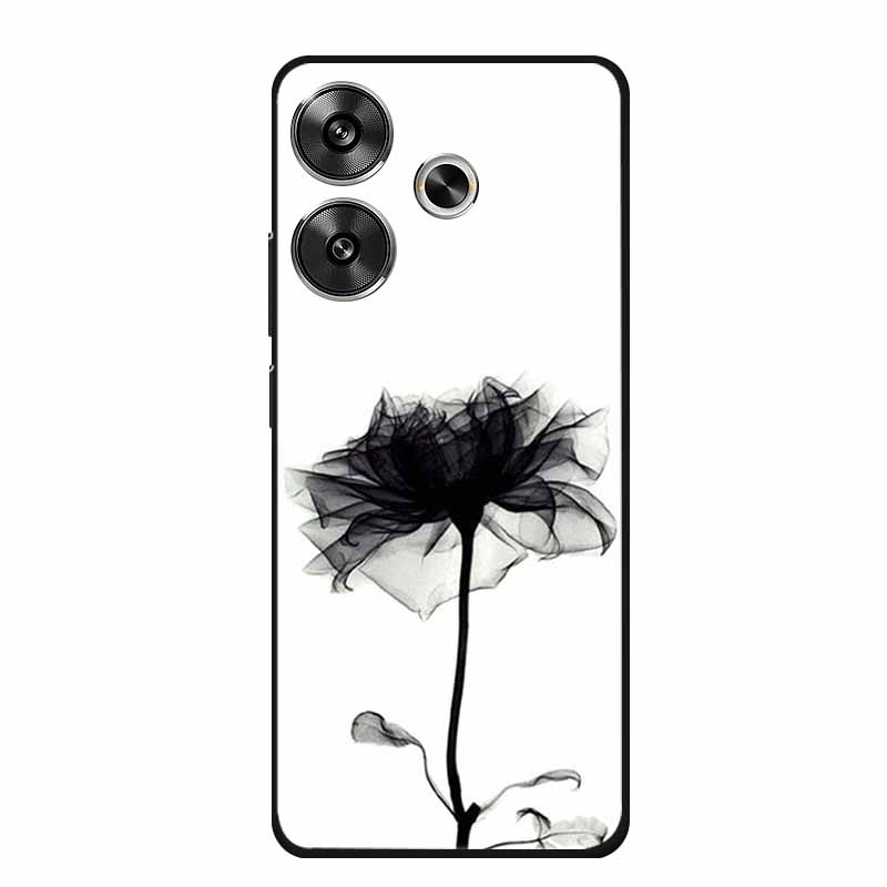 Phone Case For Xiaomi Poco M6 4G Back Cover Case Shockproof Black Silicone Soft Funda For Poco M6 Case PocoM6 M 6 6.79" Coque